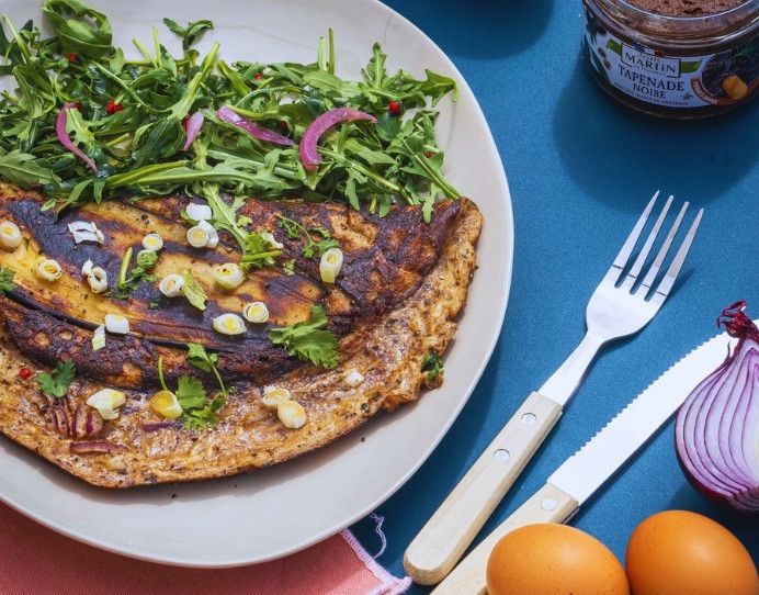 Recette d'omelette à l’aubergine et tapenade